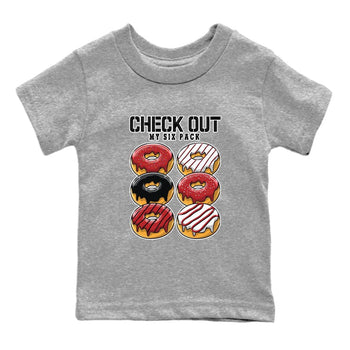 4s Red Cement shirt to match jordans Check Out My Six Pack sneaker tees Air Jordan 4 Red Cement SNRT Sneaker Release Tees Baby Toddler Heather Grey 2 T-Shirt