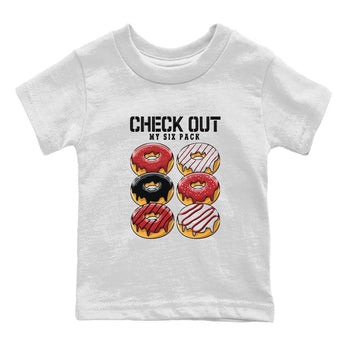 4s Red Cement shirt to match jordans Check Out My Six Pack sneaker tees Air Jordan 4 Red Cement SNRT Sneaker Release Tees Baby Toddler White 2 T-Shirt
