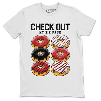 4s Red Cement shirt to match jordans Check Out My Six Pack sneaker tees Air Jordan 4 Red Cement SNRT Sneaker Release Tees Crew Neck Casual Unisex White 2 T-Shirt