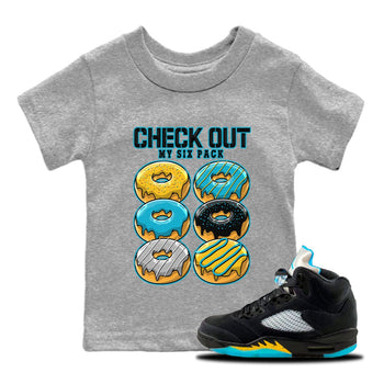 Jordan 5 Aqua Sneaker Match Tees Check Out My Six Pack Sneaker Tees Jordan 5 Aqua Sneaker Release Tees Kids Shirts