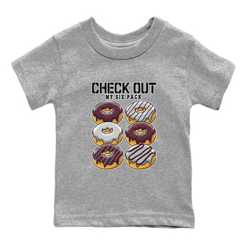 Jordan 5 Burgundy shirt to match jordans Check Out My Six Pack sneaker tees Crew Neck AJ5 Burgundy SNRT Sneaker Release Tees Baby Toddler Heather Grey 2 T-Shirt