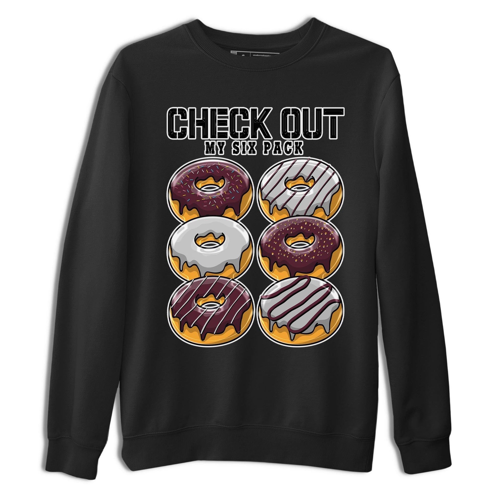 Jordan 5 Burgundy shirt to match jordans Check Out My Six Pack sneaker tees Crew Neck AJ5 Burgundy SNRT Sneaker Release Tees Unisex Casual Shirts Black 2 T-Shirt