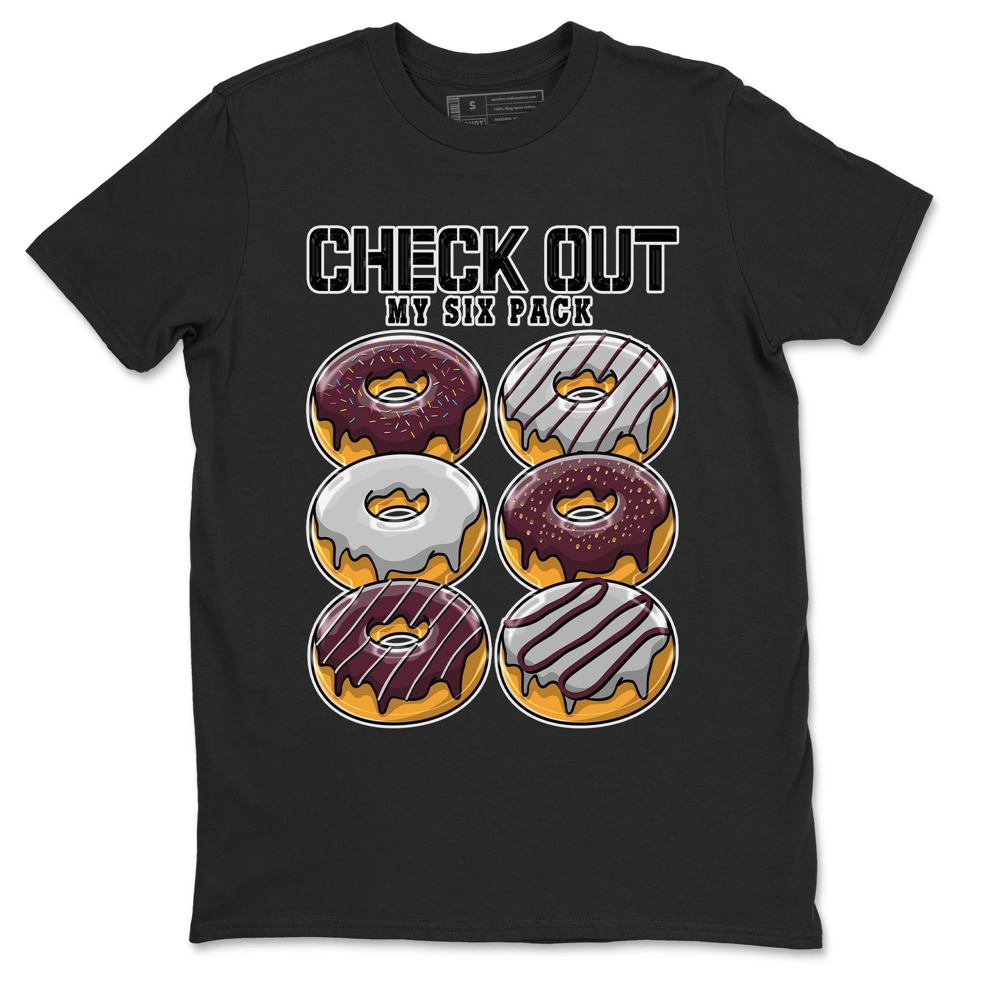 Jordan 5 Burgundy shirt to match jordans Check Out My Six Pack sneaker tees Crew Neck AJ5 Burgundy SNRT Sneaker Release Tees Unisex Casual Shirts Black 2 T-Shirt