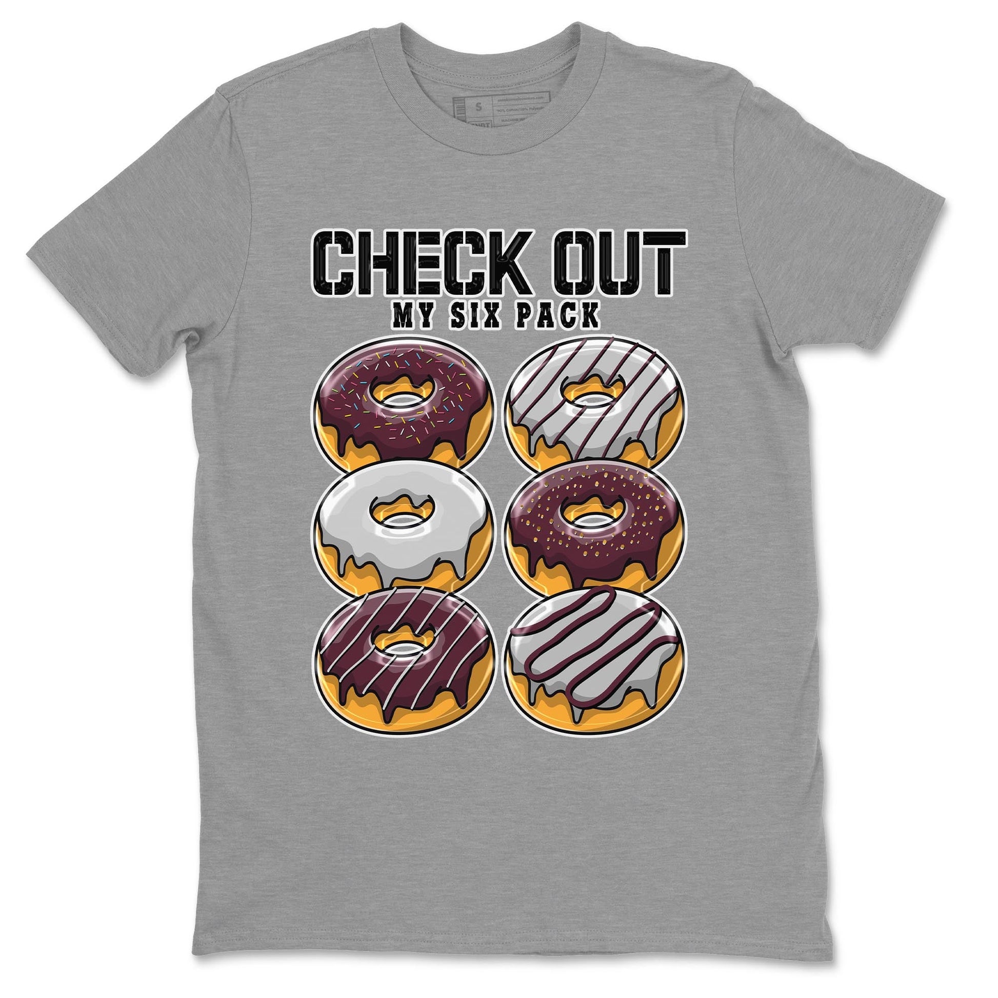 Jordan 5 Burgundy shirt to match jordans Check Out My Six Pack sneaker tees Crew Neck AJ5 Burgundy SNRT Sneaker Release Tees Unisex Casual Shirts Heather Grey 2 T-Shirt