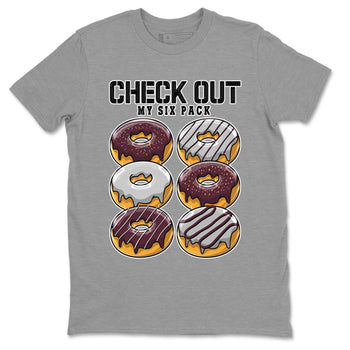Jordan 5 Burgundy shirt to match jordans Check Out My Six Pack sneaker tees Crew Neck AJ5 Burgundy SNRT Sneaker Release Tees Unisex Casual Shirts Heather Grey 2 T-Shirt