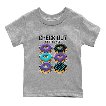 AJ6 Aqua shirt to match jordans Check Out My Six Pack sneaker release tees Air Jordan 6 Aqua SNRT Sneaker Tees Baby Toddler Heather Grey 2 T-Shirt