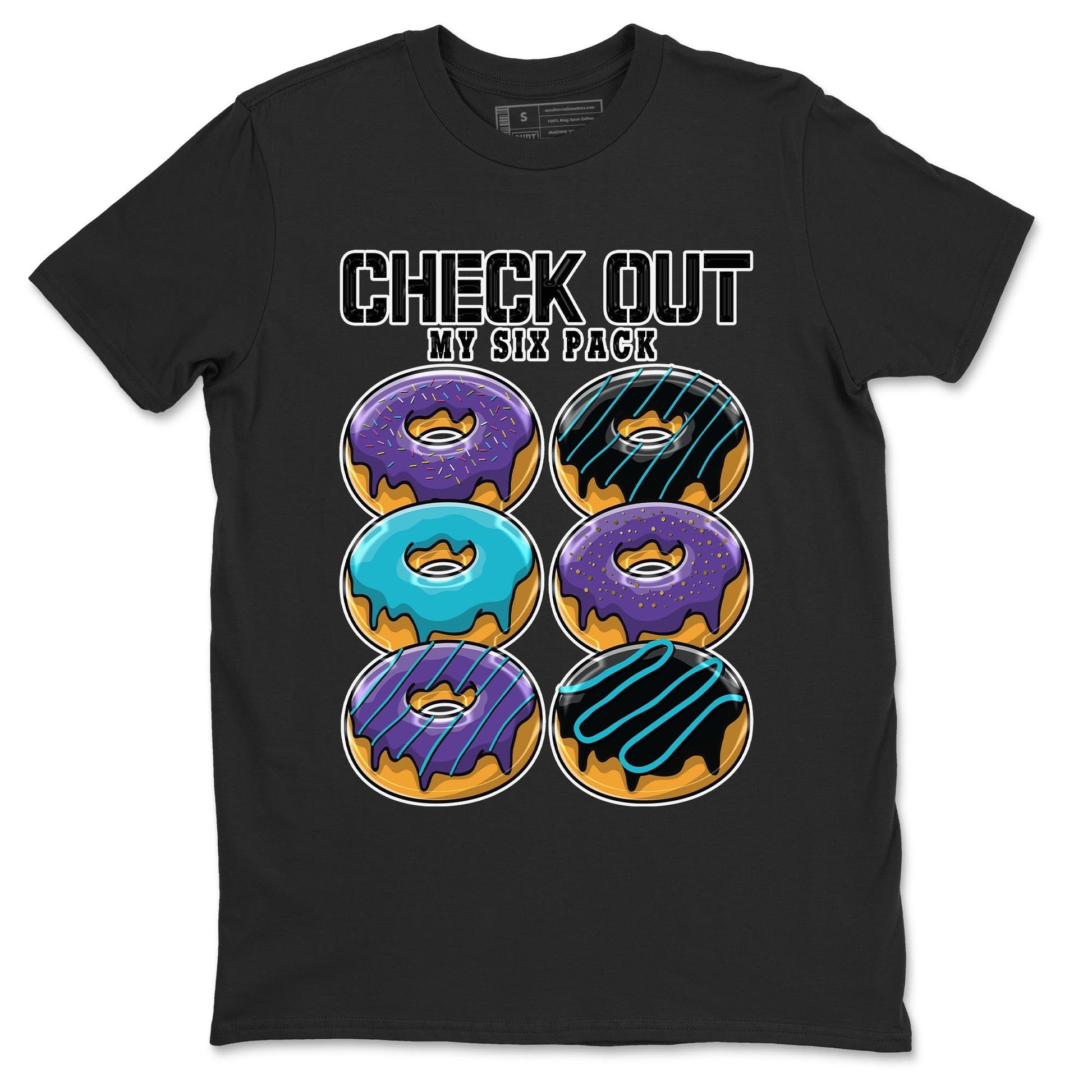 AJ6 Aqua shirt to match jordans Check Out My Six Pack sneaker release tees Air Jordan 6 Aqua SNRT Sneaker Tees Unisex Streetwear Clothing Black 2 T-Shirt