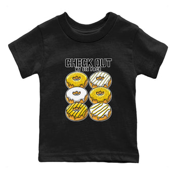 Check Out My Six Pack sneaker match tees to Yellow Ochre 6s street fashion brand for shirts to match Jordans SNRT Sneaker Tees Air Jordan 6 Yellow Ochre unisex t-shirt Black 2 youth shirt