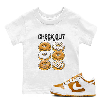Check Out My Six Pack sneaker match tees to Dark Curry Reverse Curry street fashion brand for shirts to match Jordans SNRT Sneaker Tees Dunk Dark Curry unisex t-shirt White 1 youth shirt