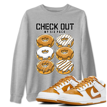 Check Out My Six Pack sneaker match tees to Dark Curry Reverse Curry street fashion brand for shirts to match Jordans SNRT Sneaker Tees Dunk Dark Curry unisex t-shirt Heather Grey 1 unisex shirt