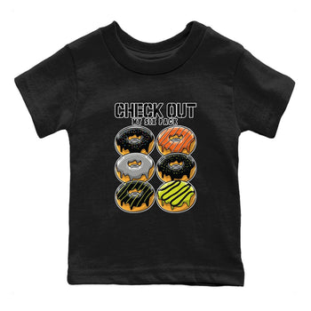 Nike Dunk Mid Premium shirt to match jordans Check Out My Six Pack sneaker tees Nike Dunk Mid Halloween SNRT Sneaker Tees Sneaker Matching Clothing Brand Baby Toddler Black 2 T-Shirt