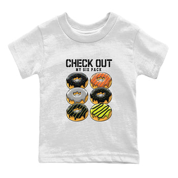 Nike Dunk Mid Premium shirt to match jordans Check Out My Six Pack sneaker tees Nike Dunk Mid Halloween SNRT Sneaker Tees Sneaker Matching Clothing Brand Baby Toddler White 2 T-Shirt