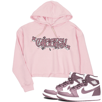 Air Jordan 1 Mauve shirt to match jordans Cheers sneaker tees AJ1 Mauve SNRT Sneaker Tees Sneaker Matching Clothing Brand Pink 1 Crop T-Shirt