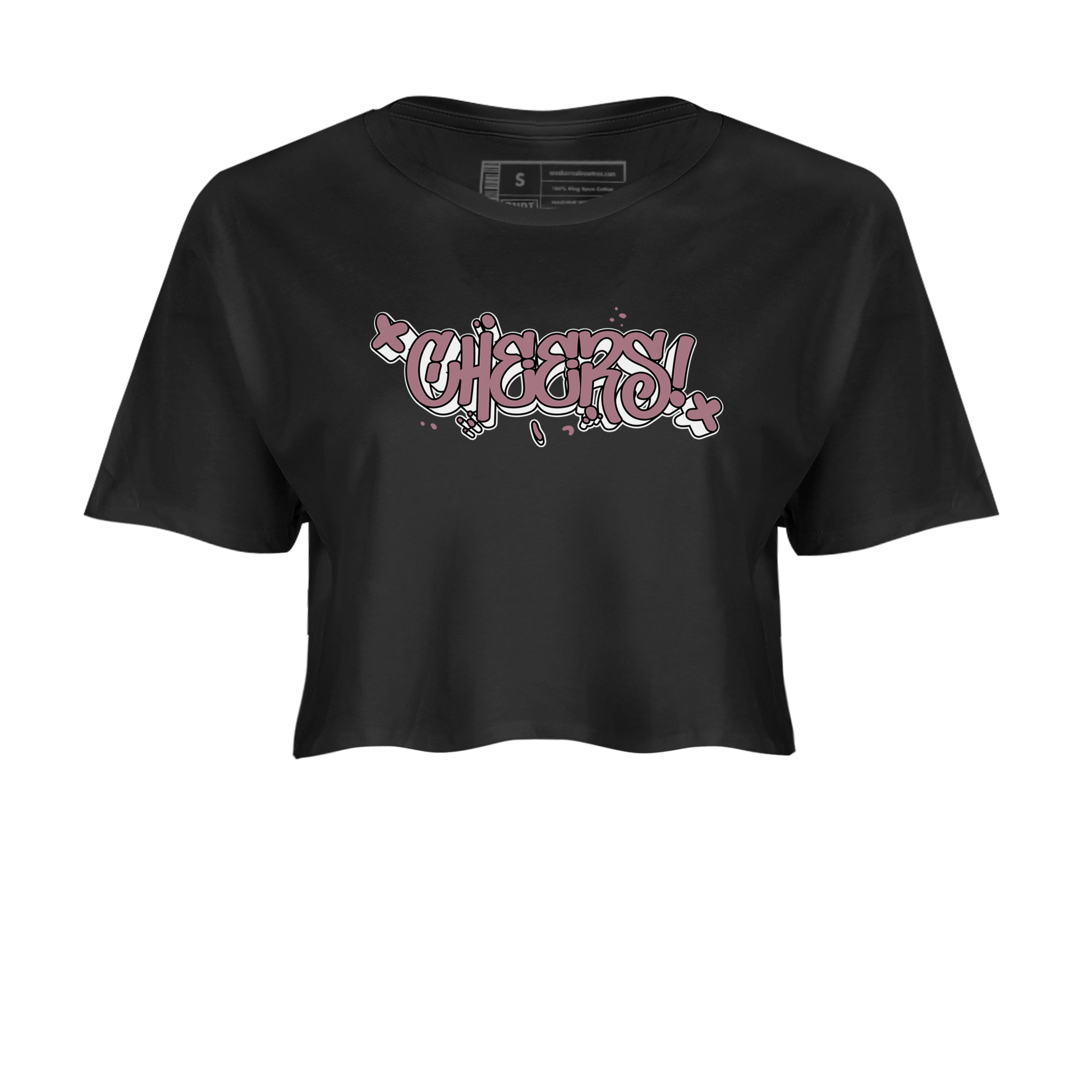 Air Jordan 1 Mauve shirt to match jordans Cheers sneaker tees AJ1 Mauve SNRT Sneaker Tees Sneaker Matching Clothing Brand Black 2 Crop T-Shirt
