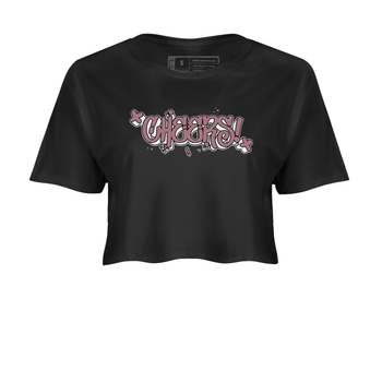 Air Jordan 1 Mauve shirt to match jordans Cheers sneaker tees AJ1 Mauve SNRT Sneaker Tees Sneaker Matching Clothing Brand Black 2 Crop T-Shirt