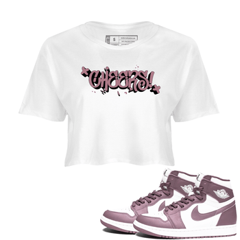 Air Jordan 1 Mauve shirt to match jordans Cheers sneaker tees AJ1 Mauve SNRT Sneaker Tees Sneaker Matching Clothing Brand White 1 Crop T-Shirt
