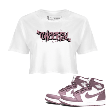 Air Jordan 1 Mauve shirt to match jordans Cheers sneaker tees AJ1 Mauve SNRT Sneaker Tees Sneaker Matching Clothing Brand White 2 Crop T-Shirt