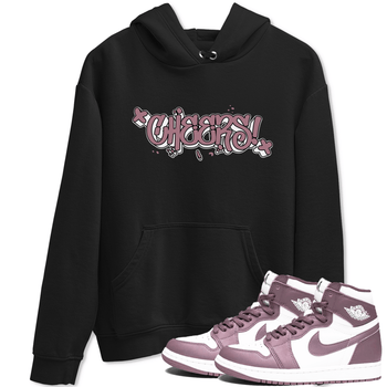 Air Jordan 1 Mauve shirt to match jordans Cheers sneaker tees AJ1 Mauve SNRT Sneaker Tees Sneaker Matching Clothing Brand Unisex Sneaker Tee Black 1 T-Shirt