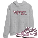 Air Jordan 1 Mauve shirt to match jordans Cheers sneaker tees AJ1 Mauve SNRT Sneaker Tees Sneaker Matching Clothing Brand Unisex Sneaker Tee Heather Grey 1 T-Shirt