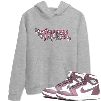 Air Jordan 1 Mauve shirt to match jordans Cheers sneaker tees AJ1 Mauve SNRT Sneaker Tees Sneaker Matching Clothing Brand Unisex Sneaker Tee Heather Grey 1 T-Shirt