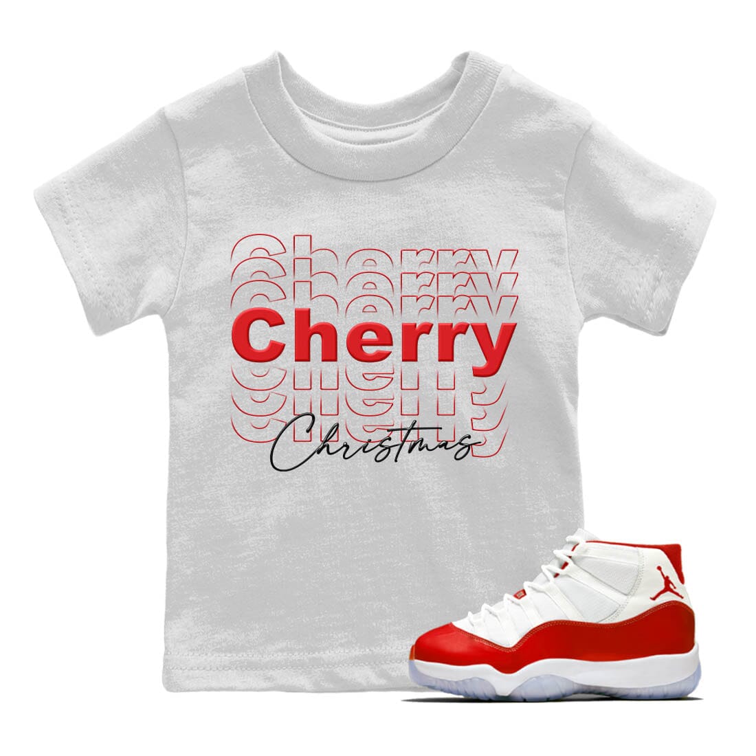 Jordan 11 Cherry Sneaker Match Tees Cherry Christmas Sneaker Tees Jordan 11 Cherry Sneaker Release Tees Kids Shirts