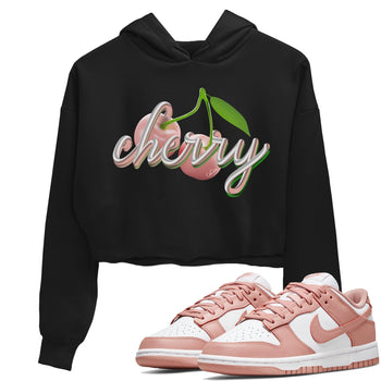Dunk Rose Whisper shirt to match jordans Cherry sneaker tees Nike Dunk LowRose Whisper SNRT Sneaker Release Tees Black 1 Crop T-Shirt