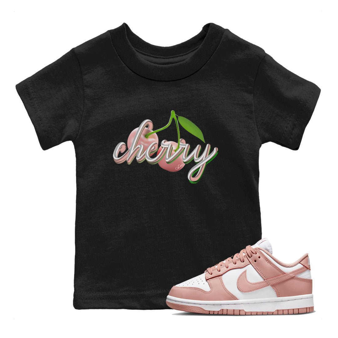 Dunk Rose Whisper shirt to match jordans Cherry sneaker tees Nike Dunk LowRose Whisper SNRT Sneaker Release Tees Baby Toddler Black 1 T-Shirt
