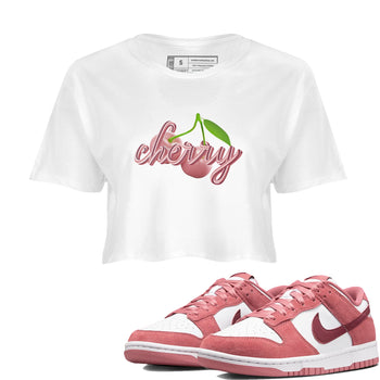 Dunk Valentines Day 2024 shirt to match jordans Cherry sneaker tees Dunk Happy Valentines Day 2024 SNRT Sneaker Release Tees White 1 Crop T-Shirt