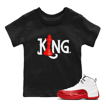 12s Cherry shirt to match jordans Chess King sneaker tees AJ12 Retro Cherry SNRT sneaker release tees baby toddler Black 1 cotton Shirt