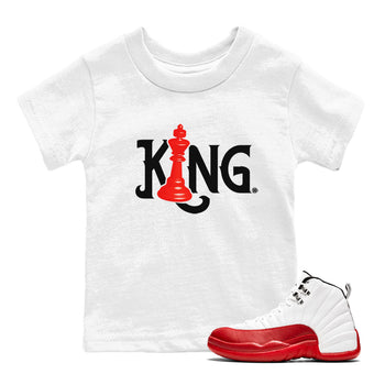 12s Cherry shirt to match jordans Chess King sneaker tees AJ12 Retro Cherry SNRT sneaker release tees baby toddler White 1 cotton Shirt