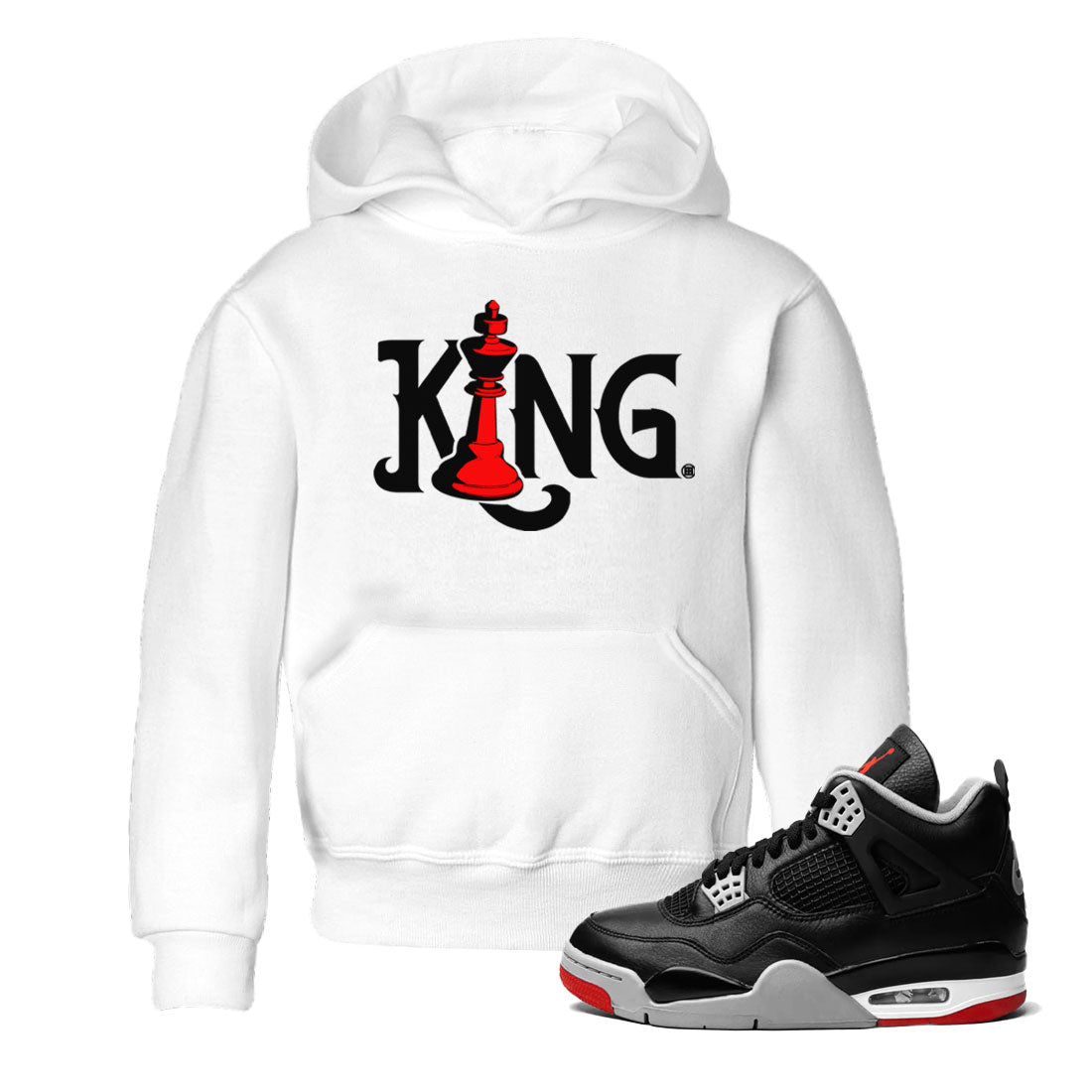 Air Jordan 4 Bred Reimagined shirt to match jordans Chess King sneaker shirts AJ4 Bred Reimagined SNRT Sneaker Tees baby toddler White 1 cotton Shirt