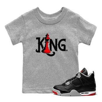 Air Jordan 4 Bred Reimagined shirt to match jordans Chess King sneaker shirts AJ4 Bred Reimagined SNRT Sneaker Tees baby toddler Heather Grey 1 cotton Shirt