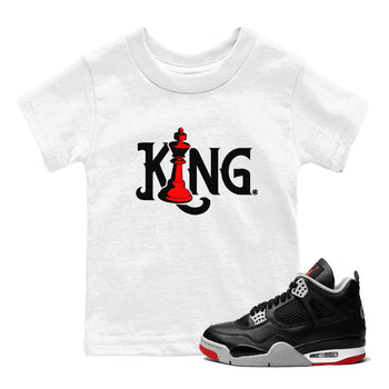 Air Jordan 4 Bred Reimagined shirt to match jordans Chess King sneaker shirts AJ4 Bred Reimagined SNRT Sneaker Tees baby toddler White 1 cotton Shirt