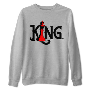 Air Jordan 4 Bred Reimagined shirt to match jordans Chess King sneaker shirts AJ4 Bred Reimagined SNRT Sneaker Tees unisex crew neck cotton Heather Grey 2 crew neck shirt