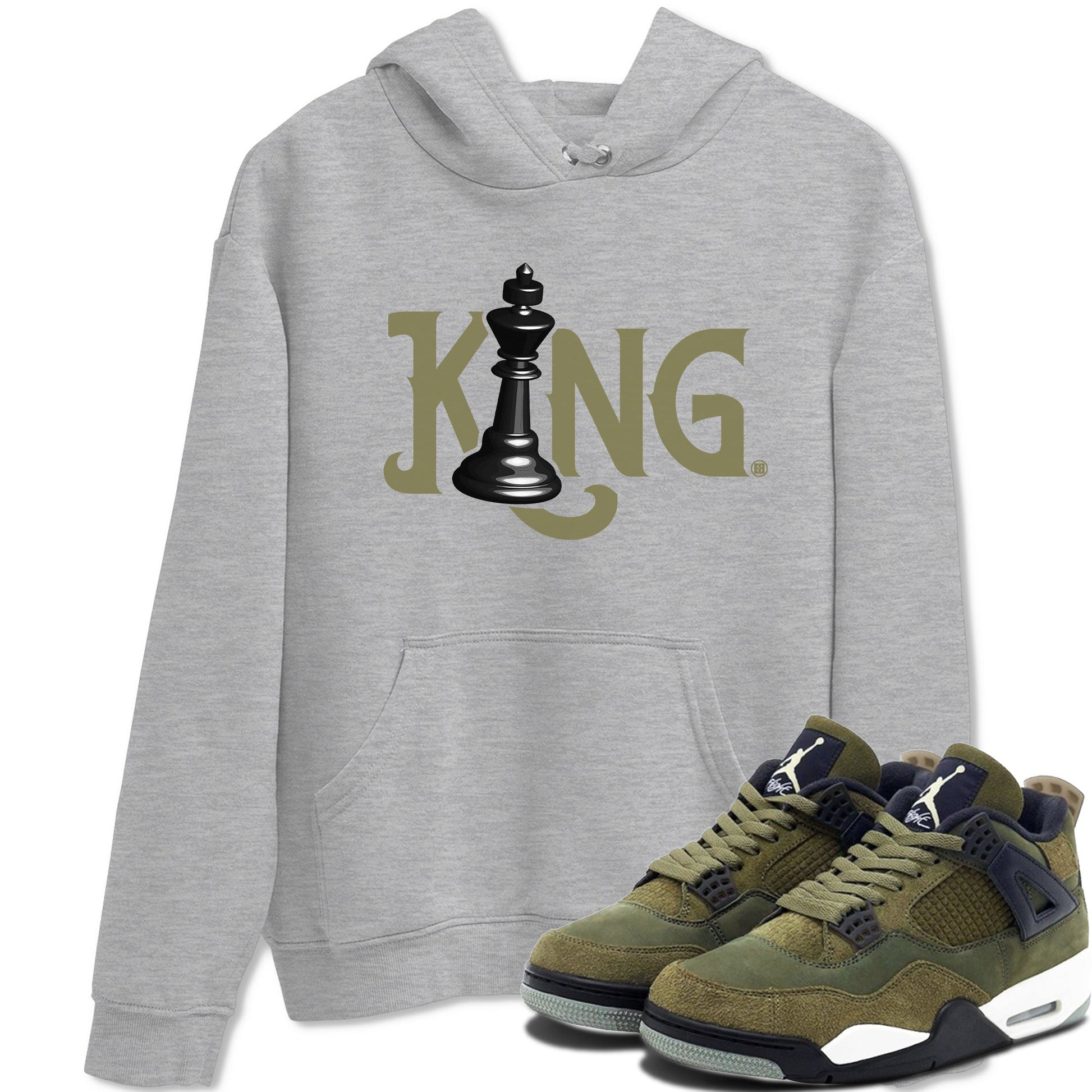 Air Jordan 4 Medium Olive shirt to match jordans Chess King sneaker tees 4s Medium Olive SNRT Sneaker Tees Unisex Streetwear Clothing Heather Grey 1 T-Shirt