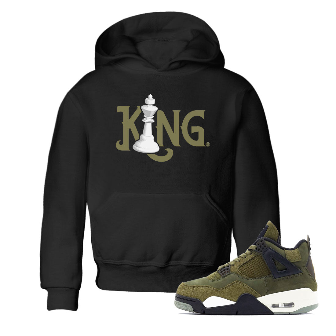 Air Jordan 4 Medium Olive shirt to match jordans Chess King sneaker tees 4s Medium Olive SNRT Sneaker Tees Baby Toddler Black 1 T-Shirt