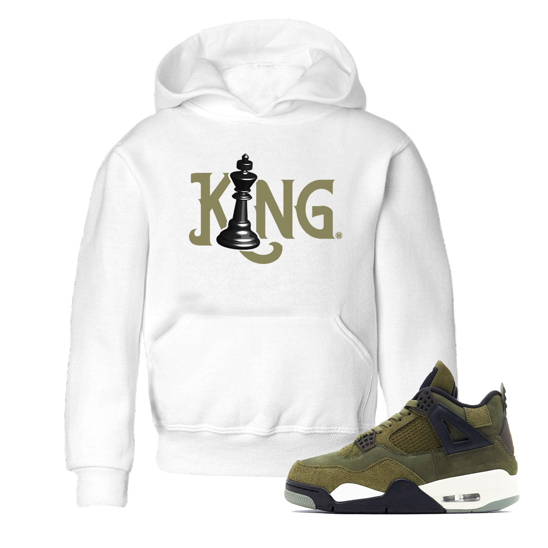 Air Jordan 4 Medium Olive shirt to match jordans Chess King sneaker tees 4s Medium Olive SNRT Sneaker Tees Baby Toddler White 1 T-Shirt