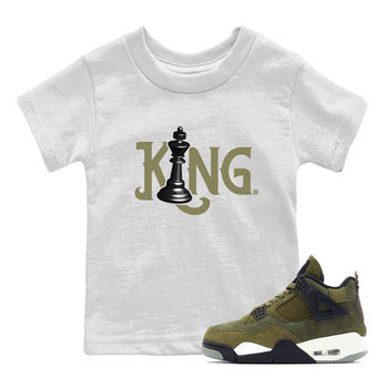 Air Jordan 4 Medium Olive shirt to match jordans Chess King sneaker tees 4s Medium Olive SNRT Sneaker Tees Baby Toddler White 1 T-Shirt