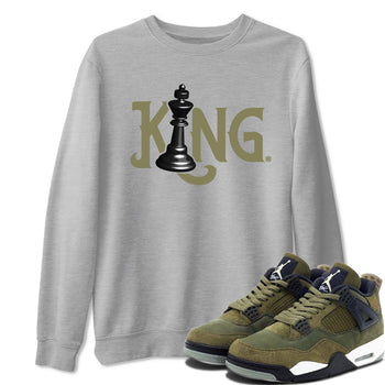 Air Jordan 4 Medium Olive shirt to match jordans Chess King sneaker tees 4s Medium Olive SNRT Sneaker Tees Unisex Streetwear Clothing Heather Grey 1 T-Shirt