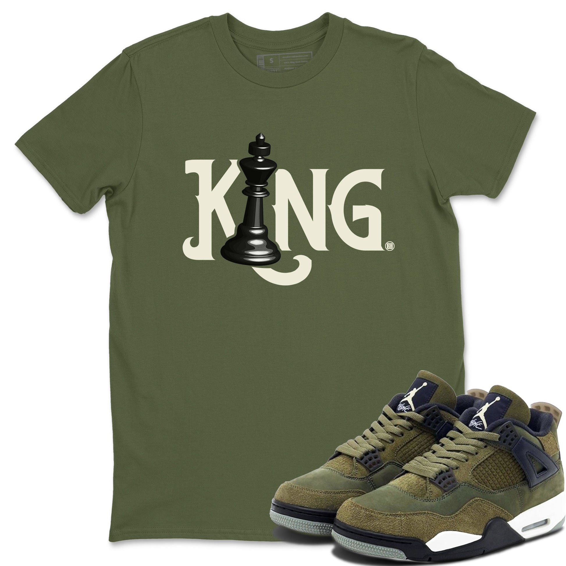 Air Jordan 4 Medium Olive shirt to match jordans Chess King sneaker tees 4s Medium Olive SNRT Sneaker Tees Unisex Streetwear Clothing Military Green 1 T-Shirt
