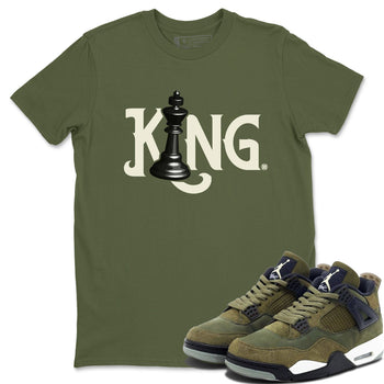 Air Jordan 4 Medium Olive shirt to match jordans Chess King sneaker tees 4s Medium Olive SNRT Sneaker Tees Unisex Streetwear Clothing Military Green 1 T-Shirt