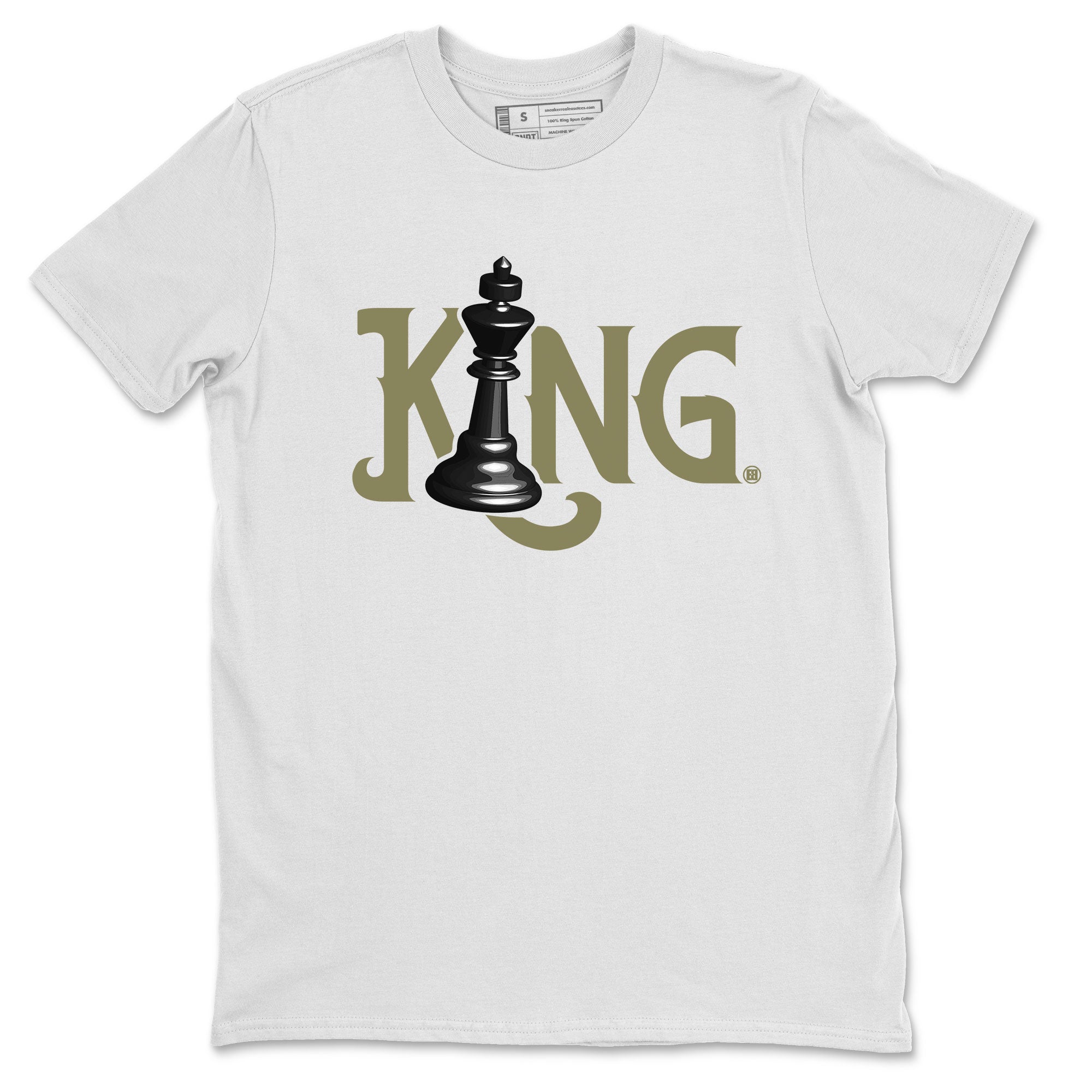 Air Jordan 4 Medium Olive shirt to match jordans Chess King sneaker tees 4s Medium Olive SNRT Sneaker Tees Unisex Streetwear Clothing White 2 T-Shirt