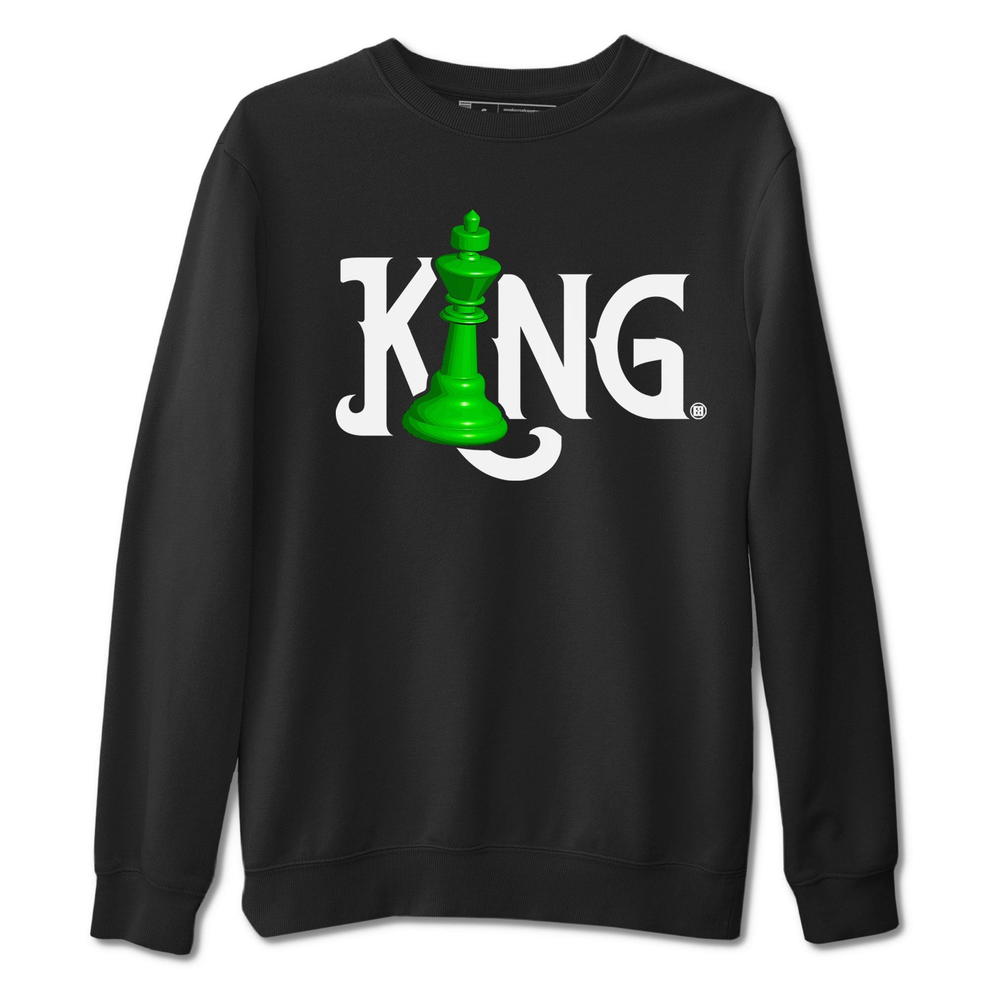 Air Jordan 5 Lucky Green shirt to match jordans Chess King sneaker match tee AJ5 Lucky Green SNRT Sneaker Tees unisex cotton Black 2 crew neck shirt