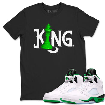 Air Jordan 5 Lucky Green shirt to match jordans Chess King sneaker match tee AJ5 Lucky Green SNRT Sneaker Tees unisex cotton Black 1 crew neck shirt