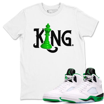 Air Jordan 5 Lucky Green shirt to match jordans Chess King sneaker match tee AJ5 Lucky Green SNRT Sneaker Tees unisex cotton White 1 crew neck shirt