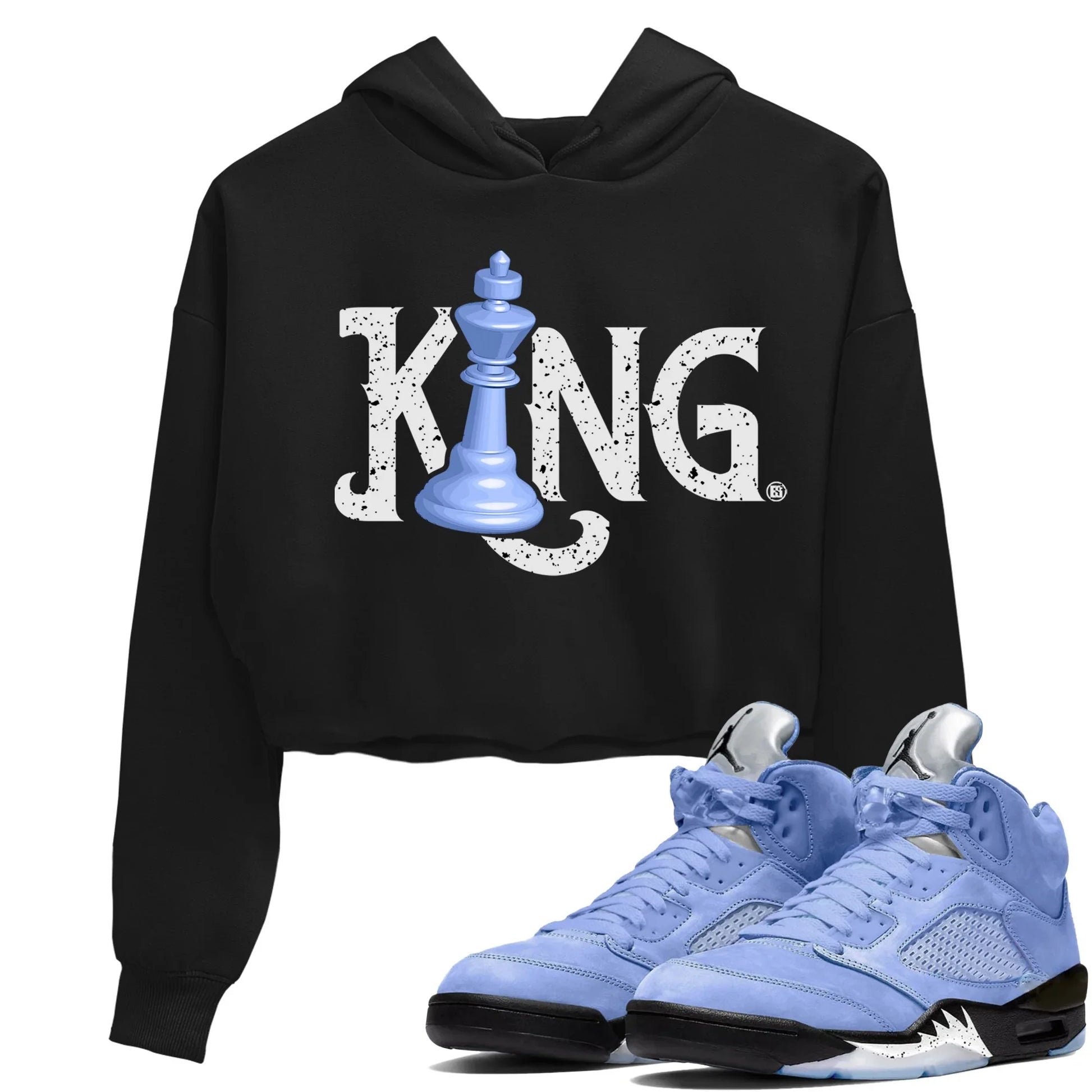 Jordan 5 UNC Sneaker Match Tees Chess King Sneaker Tees Jordan 5 UNC Sneaker Release Tees Women's Shirts