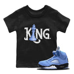 Jordan 5 UNC Sneaker Match Tees Chess King Sneaker Tees Jordan 5 UNC Sneaker Release Tees Kids Shirts
