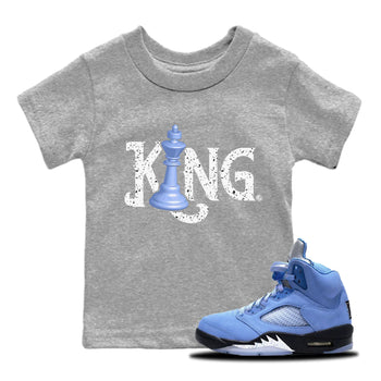 Jordan 5 UNC Sneaker Match Tees Chess King Sneaker Tees Jordan 5 UNC Sneaker Release Tees Kids Shirts