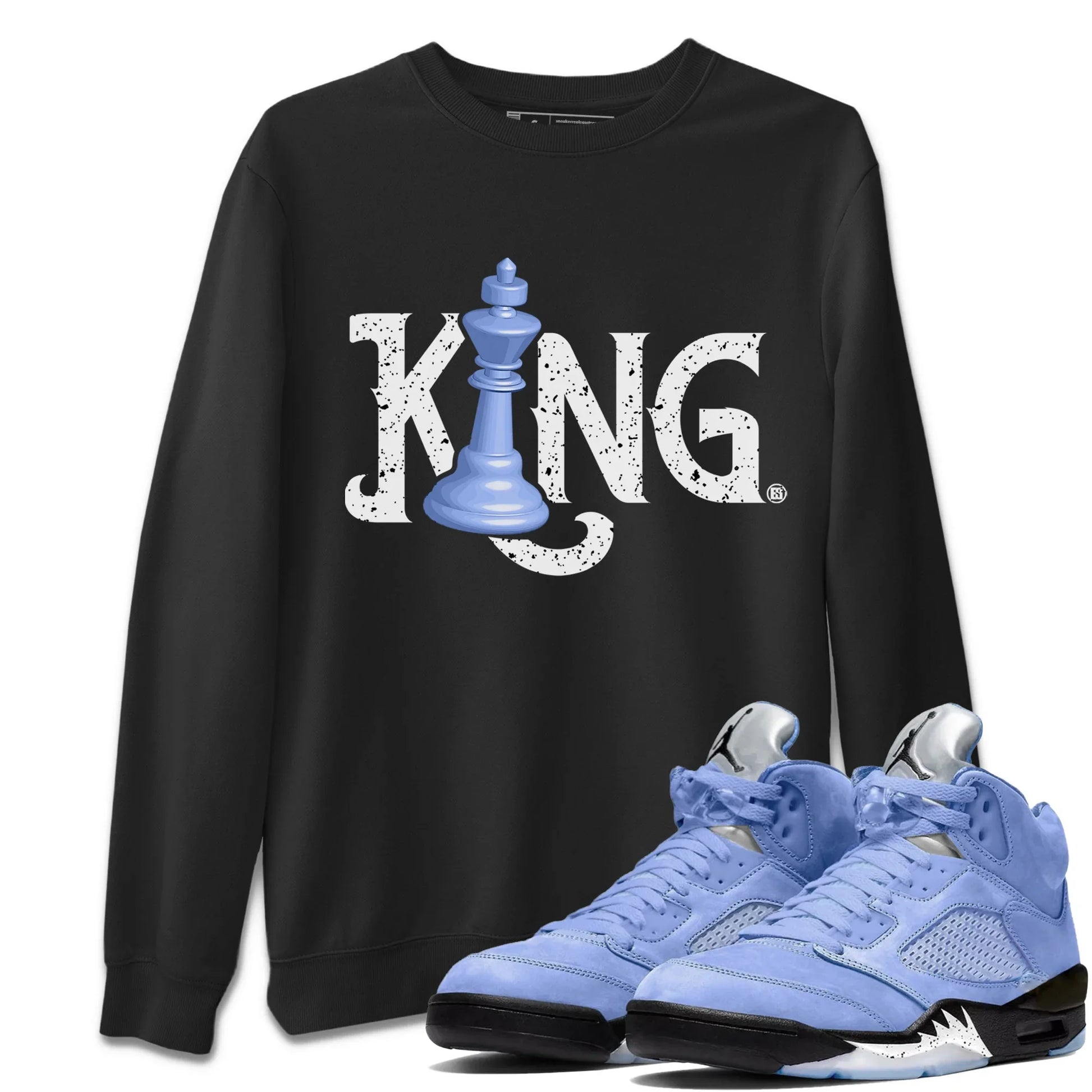 Jordan 5 UNC Sneaker Match Tees Chess King Sneaker Tees Jordan 5 UNC SNRT Sneaker Tees Unisex Shirts