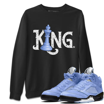 Jordan 5 UNC Sneaker Match Tees Chess King Sneaker Tees Jordan 5 UNC SNRT Sneaker Tees Unisex Shirts